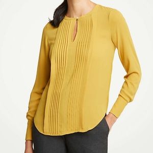 🖤 Black Ann Taylor Pleat Front Blouse